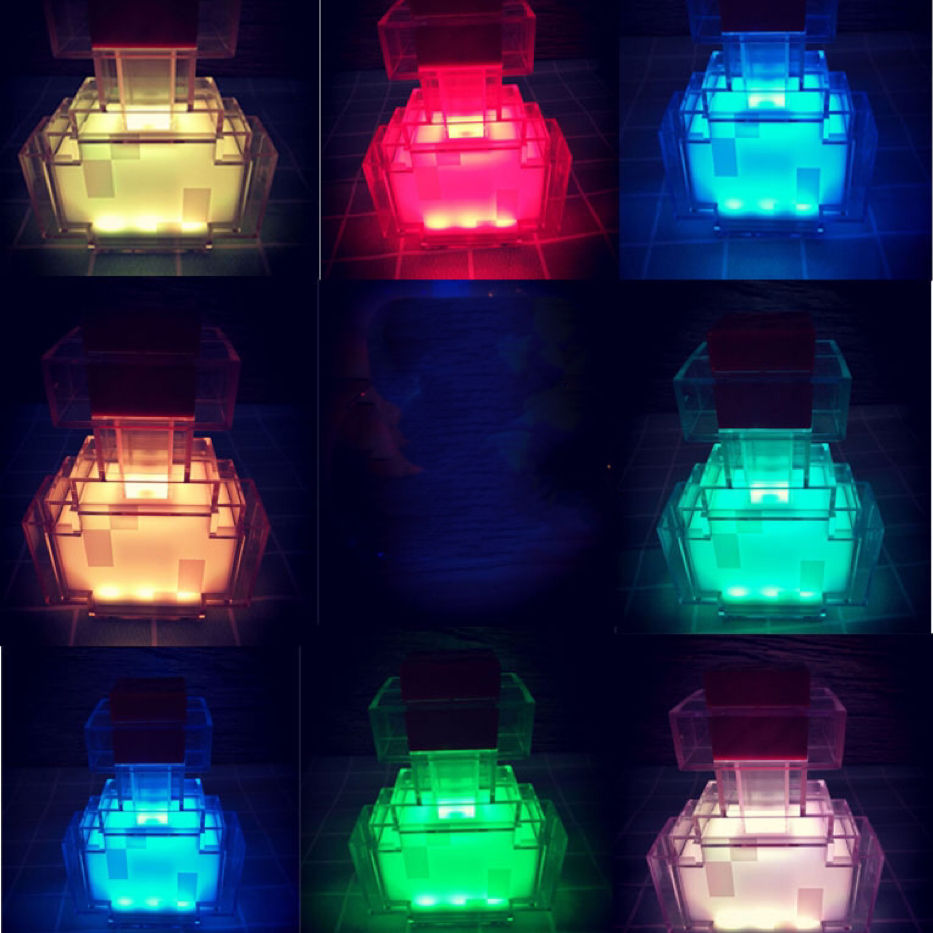 Skyver Pixel Potion – Lampa nocna LED 8 kolorów w kształcie butelki