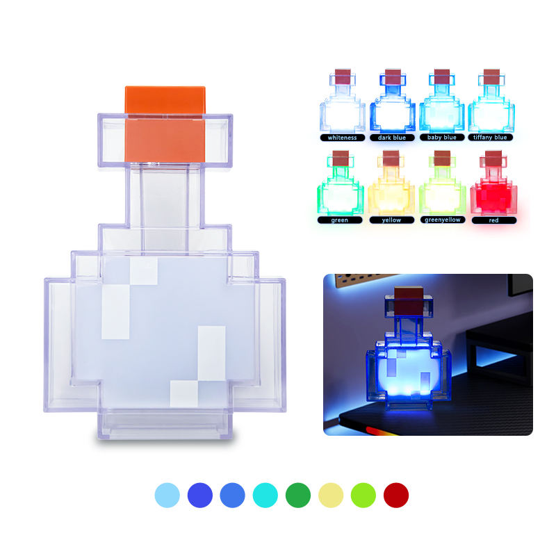 Skyver Pixel Potion – Lampa nocna LED 8 kolorów w kształcie butelki